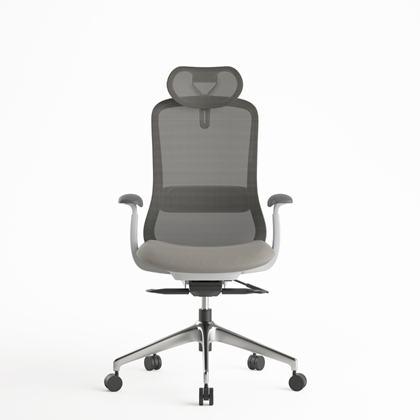 Office Chair with Adjustable Headrest - Beige