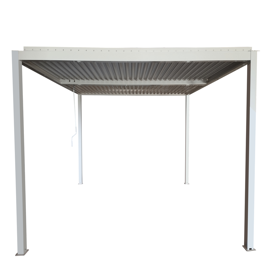Aluminium Pergola 4x4m with Curtain - White