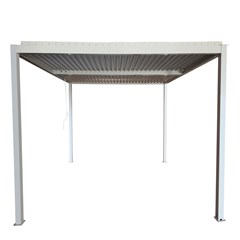 Aluminium Pergola 4x4m with Curtain - White