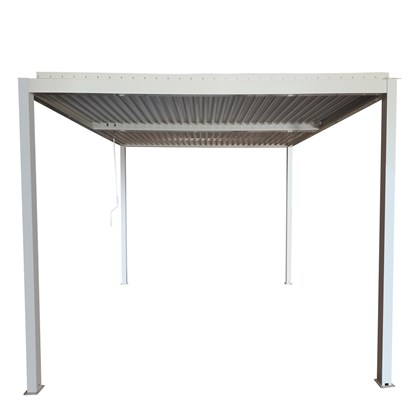 Aluminium Pergola 4x4m with Curtain - White
