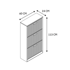 3-Door Shoe Cabinet Klaus M1