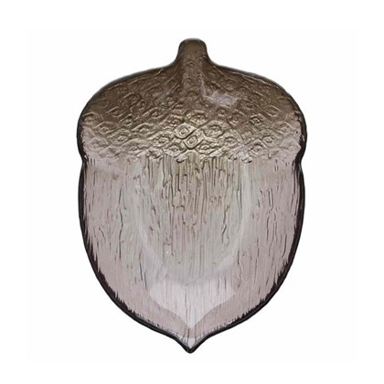 Smoked Acorn Plate Walnut Glass Brown