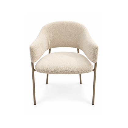 Dining Chair Padded Seat & Back - Fabric Beige