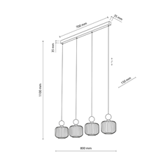 Pendant Lamp – 4xE14