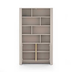 Bookshelf 4 Shelf & 2 Doors - Cashmere
