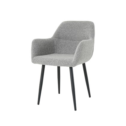 Dinning Chair Grey Boucle Fabric