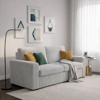 3 Seater Sofa Bed – Light Grey