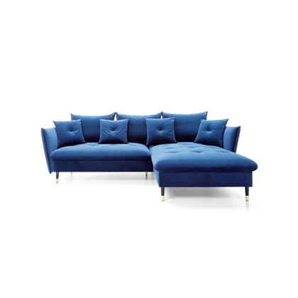 Corner Sofa Bed with Chaise Right 258cm – Blue