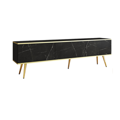 TV Unit with Gold Legs – Marble