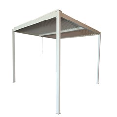 Aluminum Pergola 3X4 with Sling Curtain - White