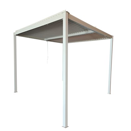 Aluminum Pergola 3X4 with Sling Curtain - White