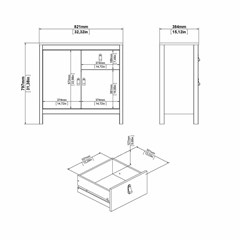 Madrid Sideboard 2 Doors and 1 Drawer Black