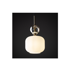 Sophia Cognac White Hanging Lamp – White/Gold/Smoky