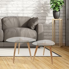 Nesting 2 Table – Transparent Beige
