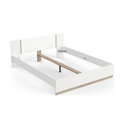Bed 160x200 cm - Matt White/Kronberg Oak