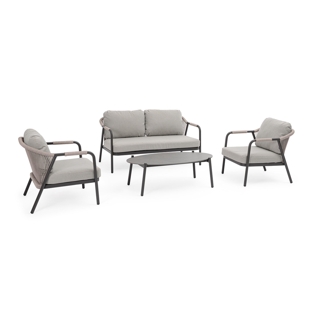 Sofa Set of 4 - Anthracite & Light Grey