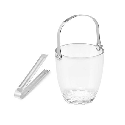 Ice Bucket 800ml with Metal Handle – Transparent
