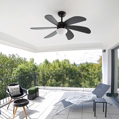 Milan Matte Black Ceiling Fan with Light