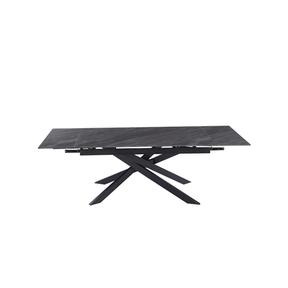 Extension Table – Ceramic Top & Black Frame 160 x (40+40) x 90 x 76 cm