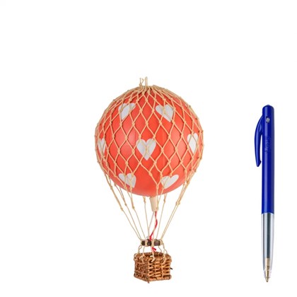 Vintage Balloon Model Floating the Skies Red Hearts