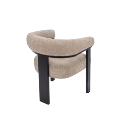 Dining Chair Taupe Boucle Fabric