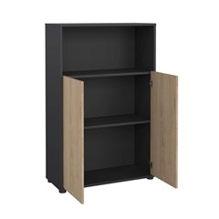 Sign Bookcase low with 2 doors Grey