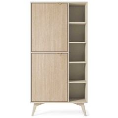 Bookshelf Cabinet - Chevron Scandi & Beige