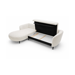 Corner Sofa Bed with Chaise Left 260cm – White