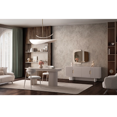 Console With Mirror – Sand Grey