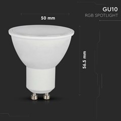 LED GU10 4.8W RF Control RGB 3000K Dimmable