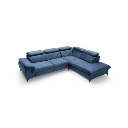 Corner Sofa Bed with Chaise Right 275cm – Blue
