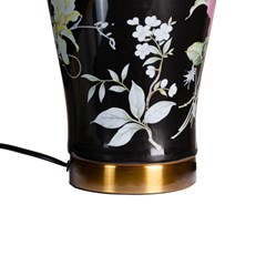 Ceramic Black Flowers Table Lamp