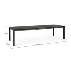 Dark Grey Extendable Table 200-300x110cm