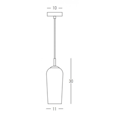 Pendant Glass Clear Glass 1XE14