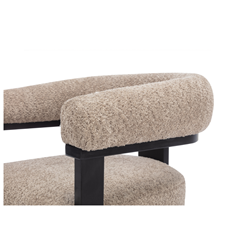 Dining Chair Taupe Boucle Fabric