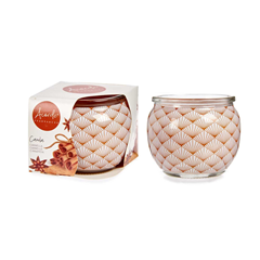 Candle With Glass Vase Cinnamamon Spice