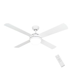 Valencia Matte White Ceiling Fan with Light