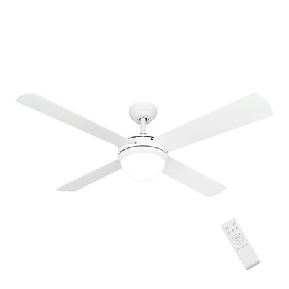 Valencia Matte White Ceiling Fan with Light