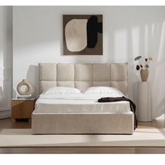 Upholstered Bed 160x200 Beige