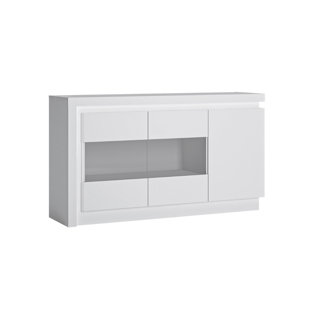 Sideboard 3 Doors – White Alpin & White High Gloss