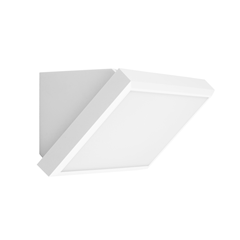 White Plastic Wall Light - Down - E27