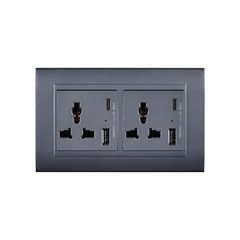 2 Gang 13AMP Socket USB-C Grey Matte Series