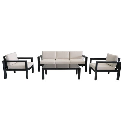 Aluminum Sofa Set of 4 White Black