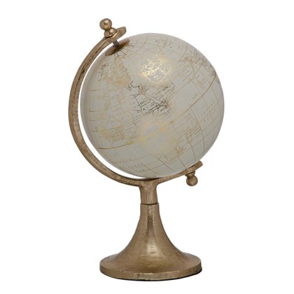 Globe Cream-Gold Metal 20X20X38CM