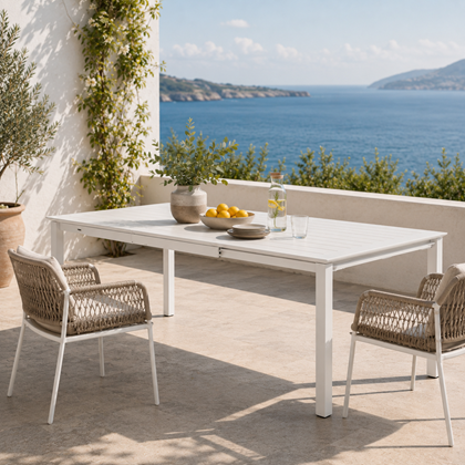 Extendable Table White 160-240x100cm