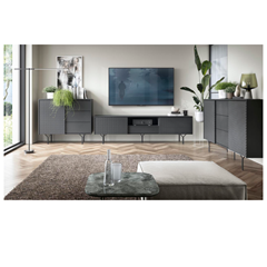 TV Cabinet 2Doors and Drawer - Black
