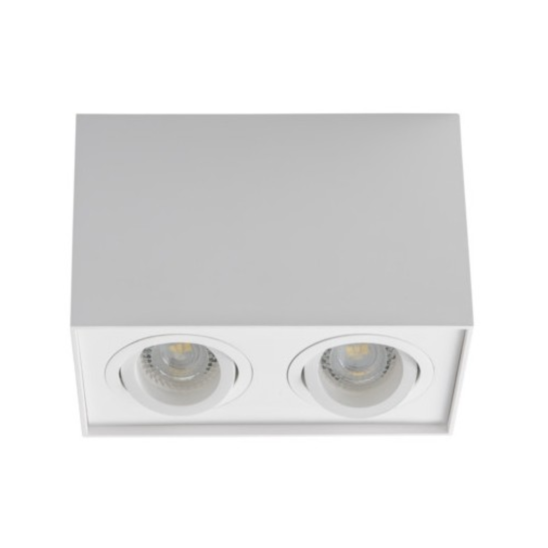 Double White GU10 Square Spot Light with Swivel