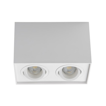 Double White GU10 Square Spot Light with Swivel