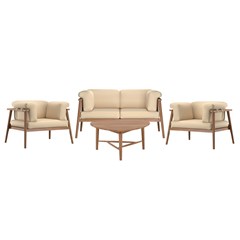 2-Seater Sofa Set of 4 with Cushions