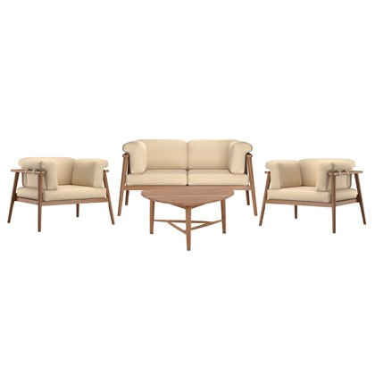 2-Seater Sofa Set of 4 with Cushions